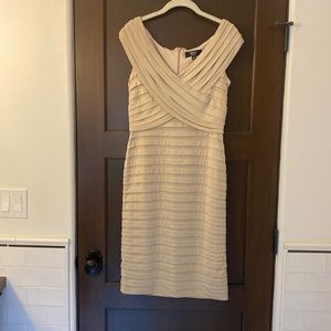 TADASHI Collection, size Medium tan/gold body con bondage-style dress.